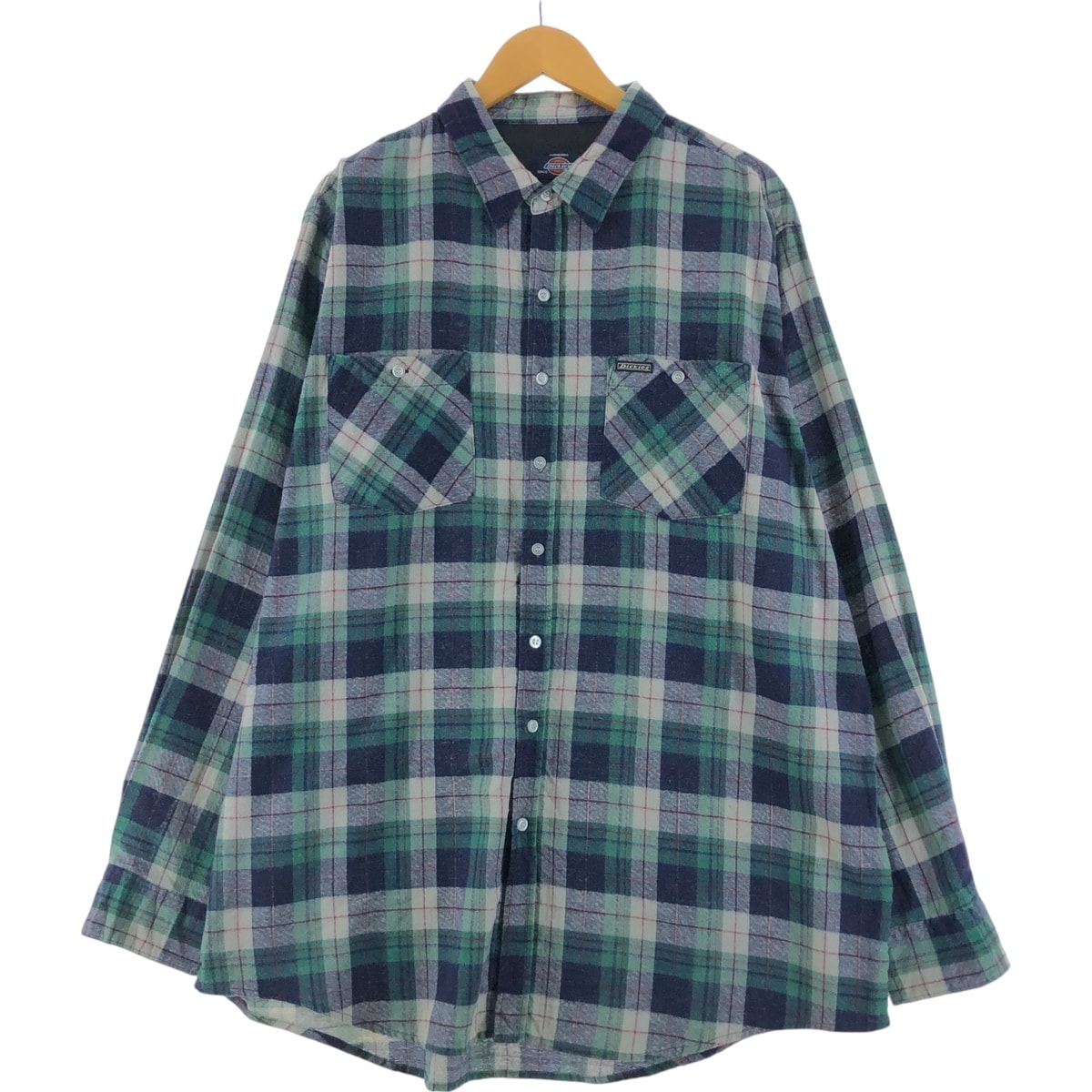 古着 ディッキーズ Dickies 長袖 ライトネルチェックシャツ メンズXXL相当/eaa531231