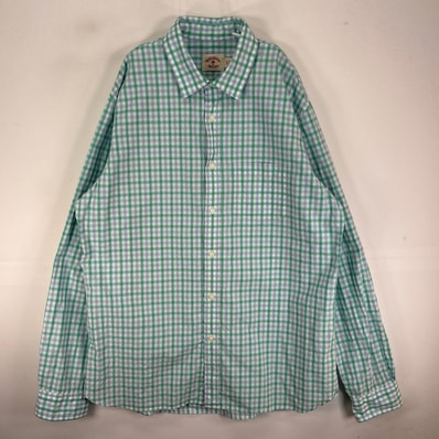 古着 ブルックスブラザーズ Brooks Brothers 長袖シャツ 胸ポケット 2XL グリーン系 チェック メンズ