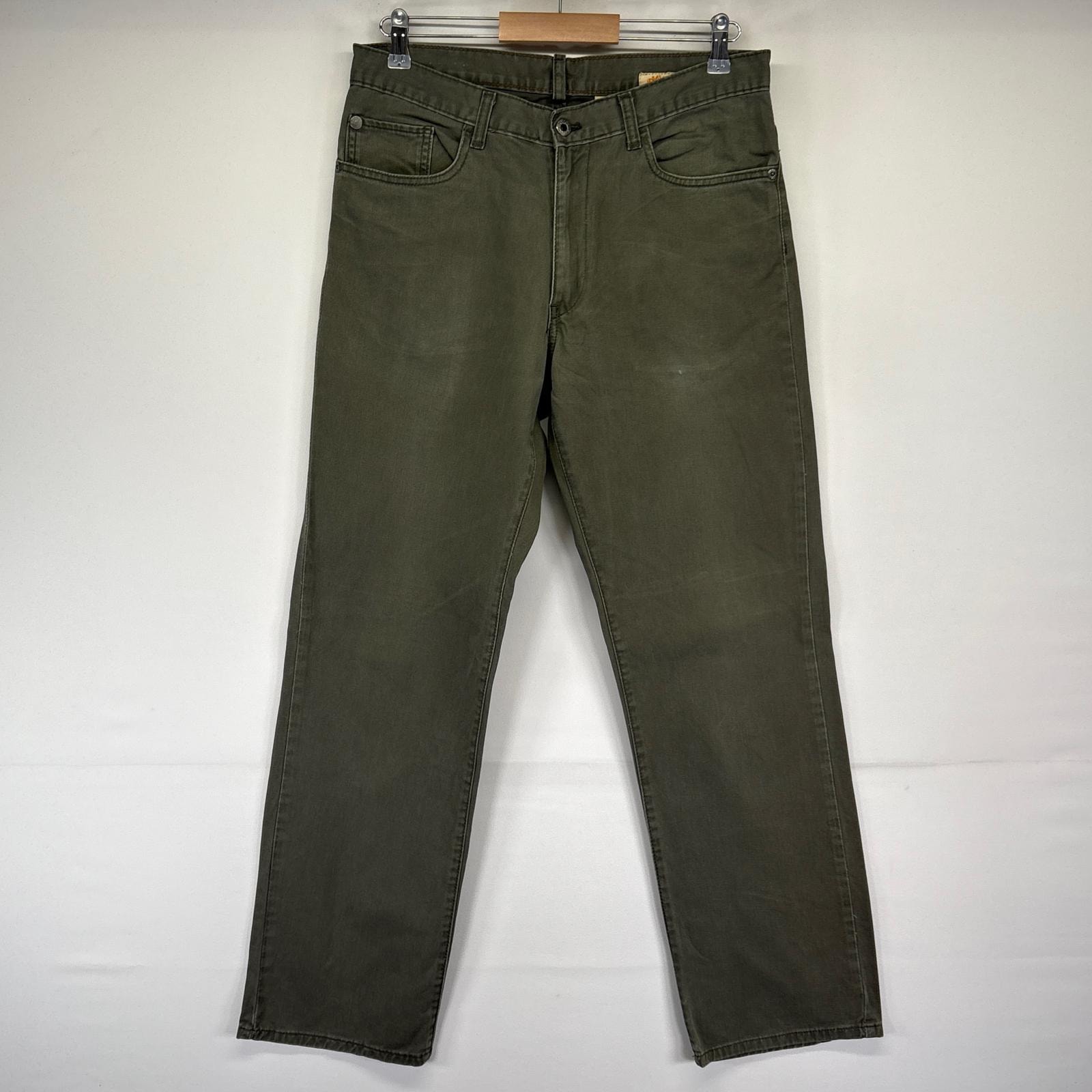 古着 ティンバーランド Timberland チノパンツ 5ポケット ワンポイントロゴ ストレート w32 L32 カーキ系 メンズ