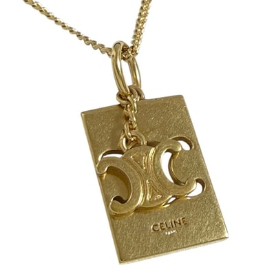 セリーヌ トリオンフ インターロック ペンダント ネックレス 社外チェーン