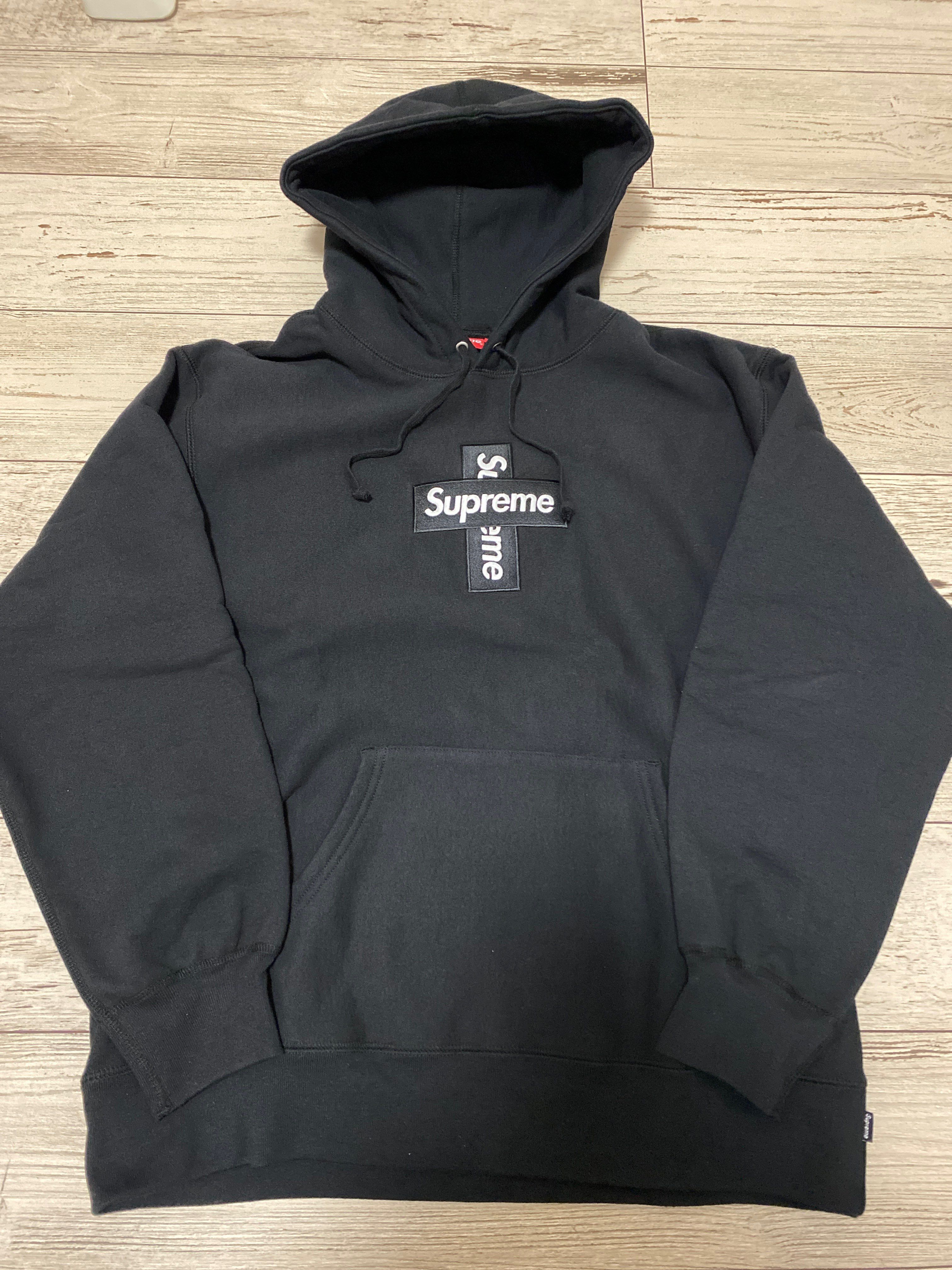 Supreme Cross Box Logo Hooded Sweatshirt "Black"
