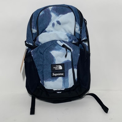 Supreme x The North Face Bleached Denim Print Pocono Backpack "Indigo"