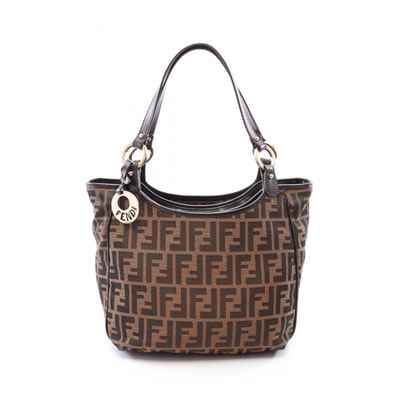 フェンディ FENDI ズッカ ショルダーバッグ バッグ キャンバス レザー レディース ブラウン系 8BH156 【中古】