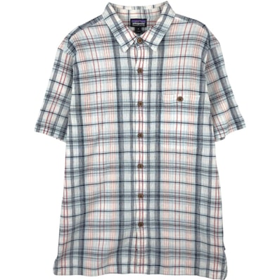 古着 パタゴニア Patagonia 52921SP16 A/Cシャツ 楊柳クレープ チェック柄 半袖 ポリシャツ ボックスシャツ メンズS相当/eaa670002