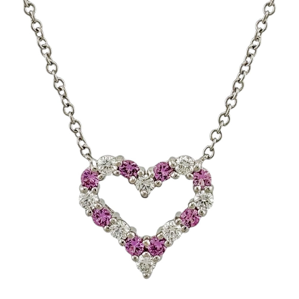 ティファニー センチメンタルハート ネックレス Pt950プラチナ ダイヤモンド レディース TIFFANY&Co. 中古