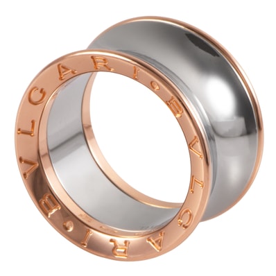 BVLGARI ブルガリ ビー・ゼロワン アニッシュカプーア リング 指輪 14号 K18PG ステンレススチール シルバー ゴールド【中古】