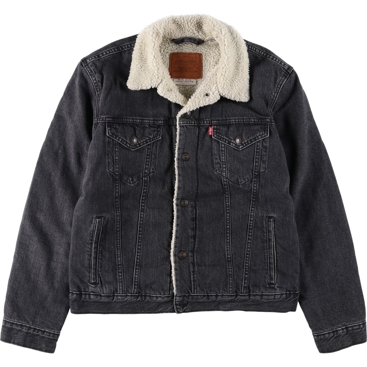 古着 リーバイス Levi's LEVI'S PREMIUM 中綿入り ブラックデニムボアジャケット メンズM相当/eaa645705