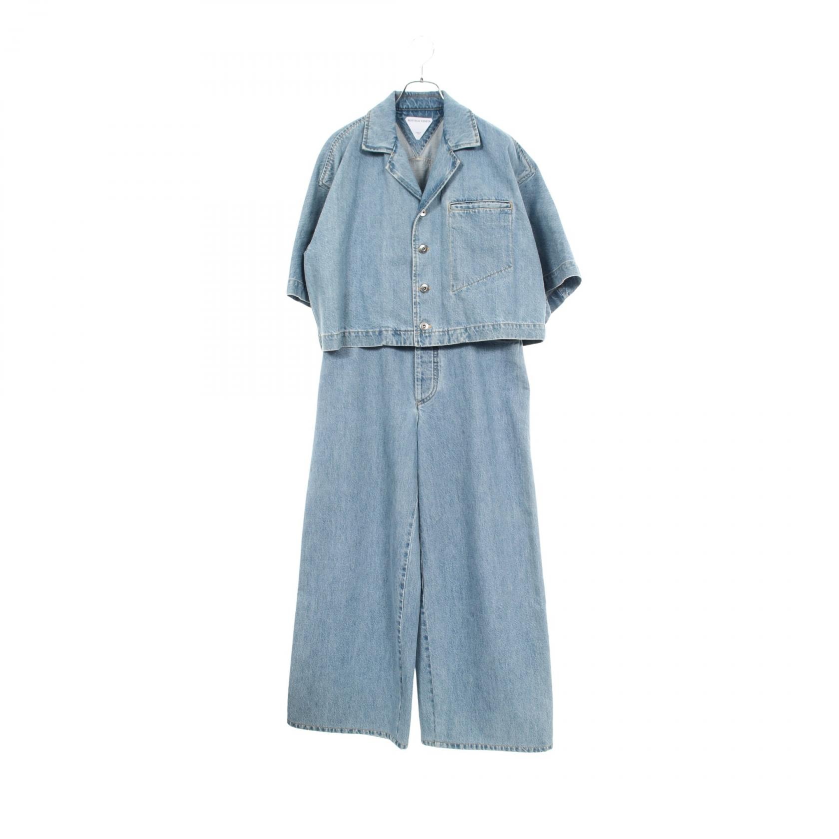 ボッテガヴェネタ BOTTEGA VENETA デニム 半袖 セットアップ 衣料品 コットン レディース ブルー系 【中古】