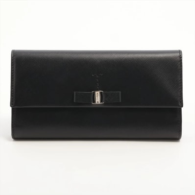 ■極美品 サルヴァトーレフェラガモ ヴァラリボン長財布 レザー