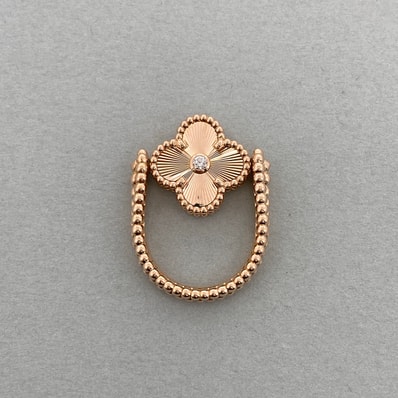 Van Cleef & Arpels ヴァンクリーフ&アーペル ヴィンテージアルハンブラ リング カーネリアン 750PG リング・指輪 VCARP7U550 K18ピンクゴールド ピンクゴールド レディース【中古】
