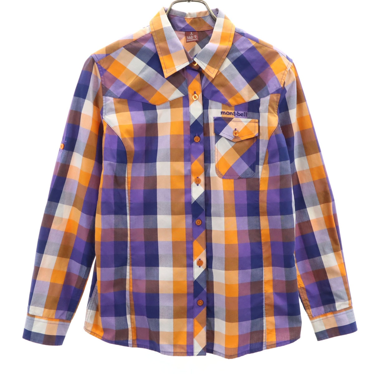 mont-bell モンベル 長袖 ロールアップ袖 シャツ S パープル アウトドア