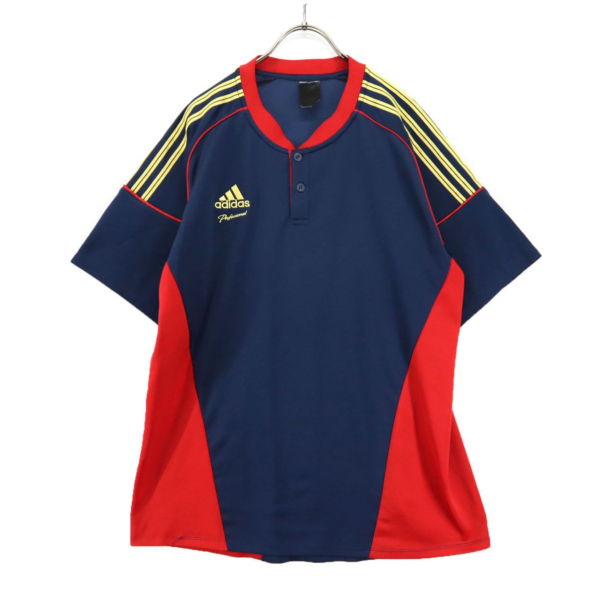美品 adidas 半袖 ノーカラー ポロシャツ