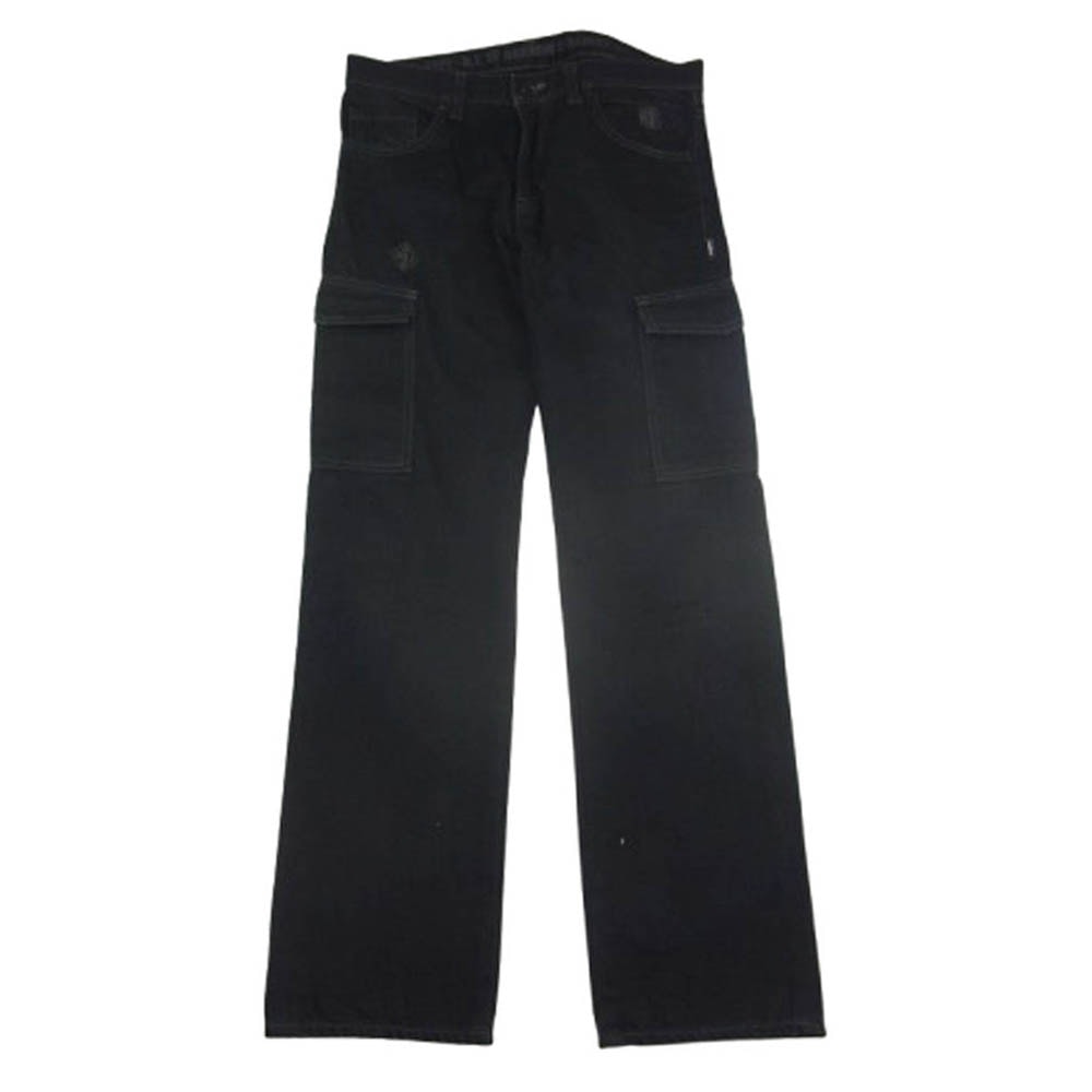 NEIGHBORHOOD ネイバーフッド デニムパンツ NARROW STRAIGHT BLACK ICON ロゴ刺繍 ナロー ストレート ブラック アイコン デニム カーゴ パンツ ブラック系 M【中古】