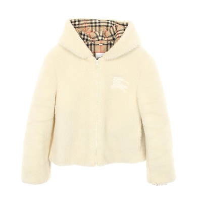 バーバリー BURBERRY ボア ブルゾン 衣料品 アウター カシミヤ ポリエステル レディース ホワイト系 【中古】