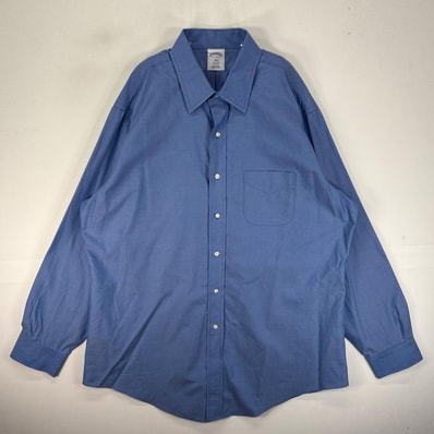 古着 ブルックスブラザーズ Brooks Brothers 長袖シャツ 胸ポケット XL ブルー系 無地 メンズ