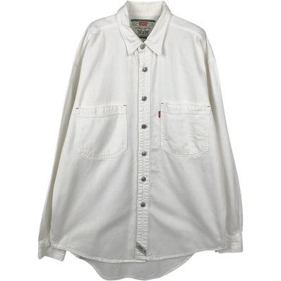 古着 90年代 リーバイス Levi's 長袖 ホワイトデニムシャツ メンズM相当 ヴィンテージ/eaa652063