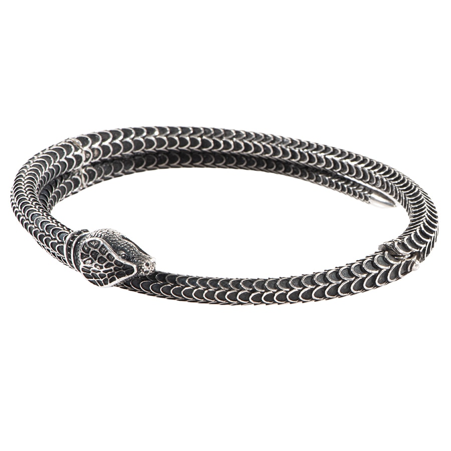 GUCCI グッチ ガーデン シルバー スネーク バングル ブレスレット シルバー【中古】