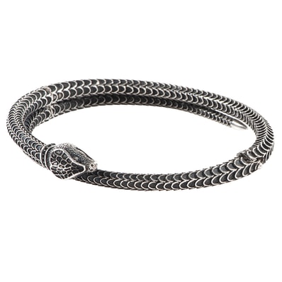 GUCCI グッチ ガーデン シルバー スネーク バングル ブレスレット シルバー【中古】