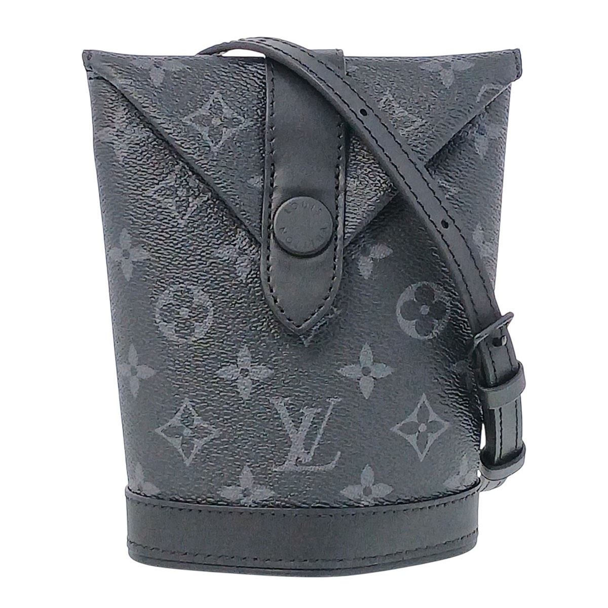 LOUIS VUITTON ルイ・ヴィトン エンベロップ ポーチ ショルダーバッグ M11613 モノグラム PVCコーティングキャンバス ブラック  メンズ【中古】