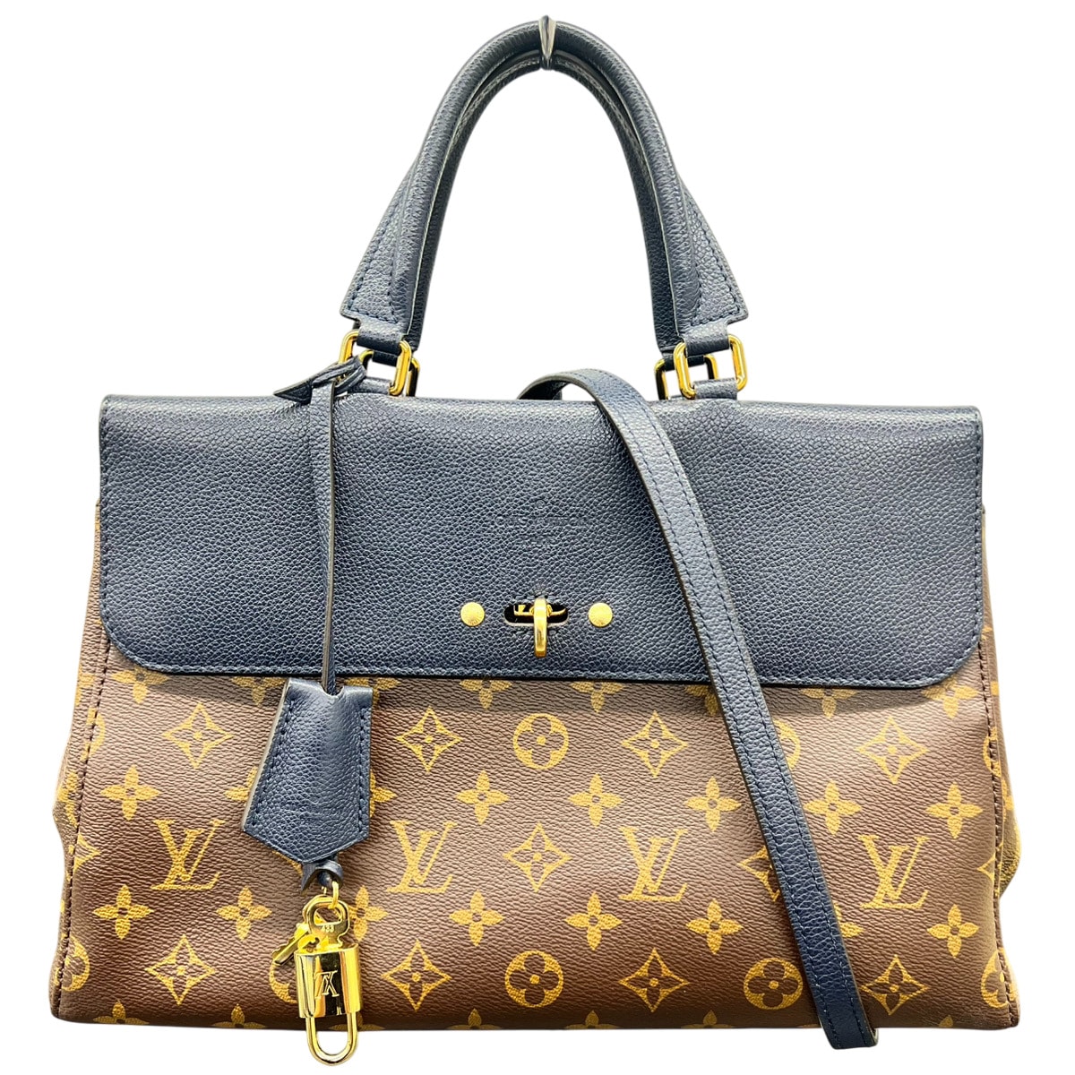 LOUIS VUITTON 希少 極美品 ルイヴィトン ヴィーナス マリーヌ モノグラム 2way ハンドバッグ ショルダーバッグ M44039 PVC レザー SR1147 ブラウン ネイビー トート ヴィトン LV Aランク 中古 鑑定済 ヴィトンバッグ
