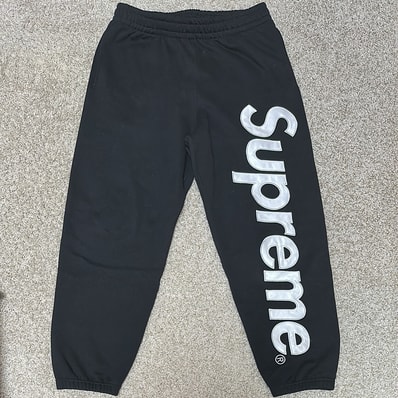 Supreme Satin Applique Sweatpant (25FW) "Black"