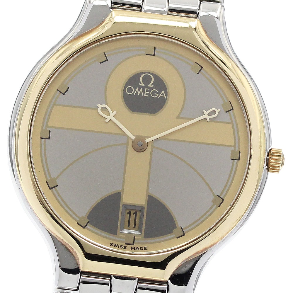 オメガ デビル ユニークダイアル YGベゼル  クォーツ メンズ 【中古】