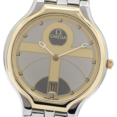 オメガ デビル ユニークダイアル YGベゼル クォーツ メンズ 【中古】