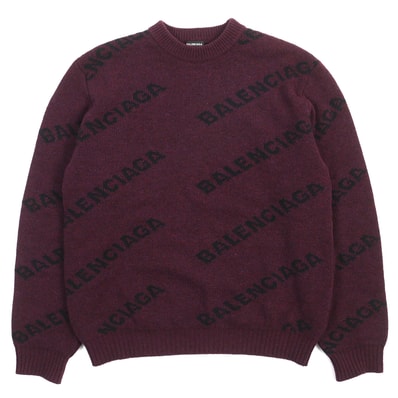 極美品 バレンシアガ ニット ALL OVER LOGO M 534493