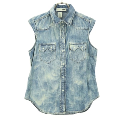 未使用 Levi's リーバイス フレンチスリーブ デニムシャツ S ブルー