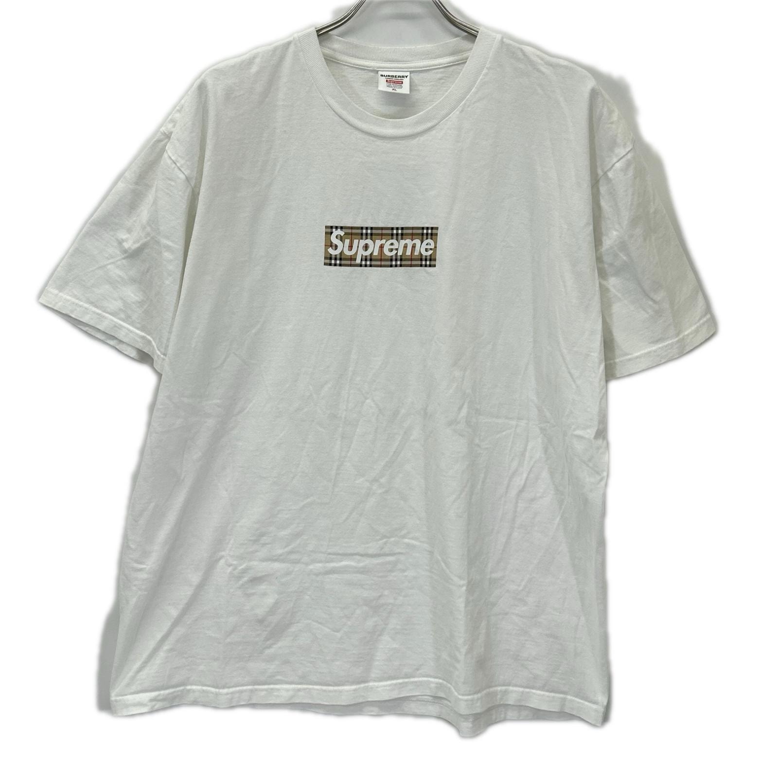 バーバリー ×シュプリーム ホワイト Box Logo Tee ボックス ロゴT-シャツ XL