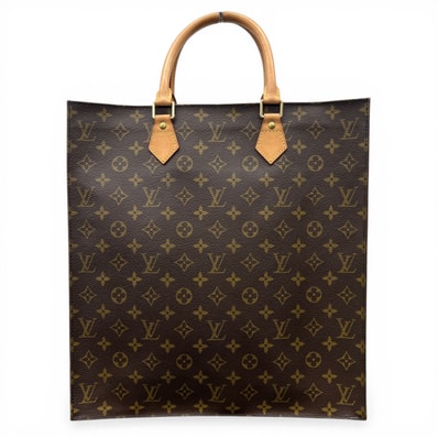 LOUIS VUITTON 極美品 ルイヴィトン サックプラ モノグラム トートバッグ M51140 PVC ヌメ革 レザー MI0032 ブラウン ベージュ ビジネスバッグ ハンドバッグ ヴィンテージ LV ヴィトン Aランク 中古 鑑定済 ヴィトンバッグ
