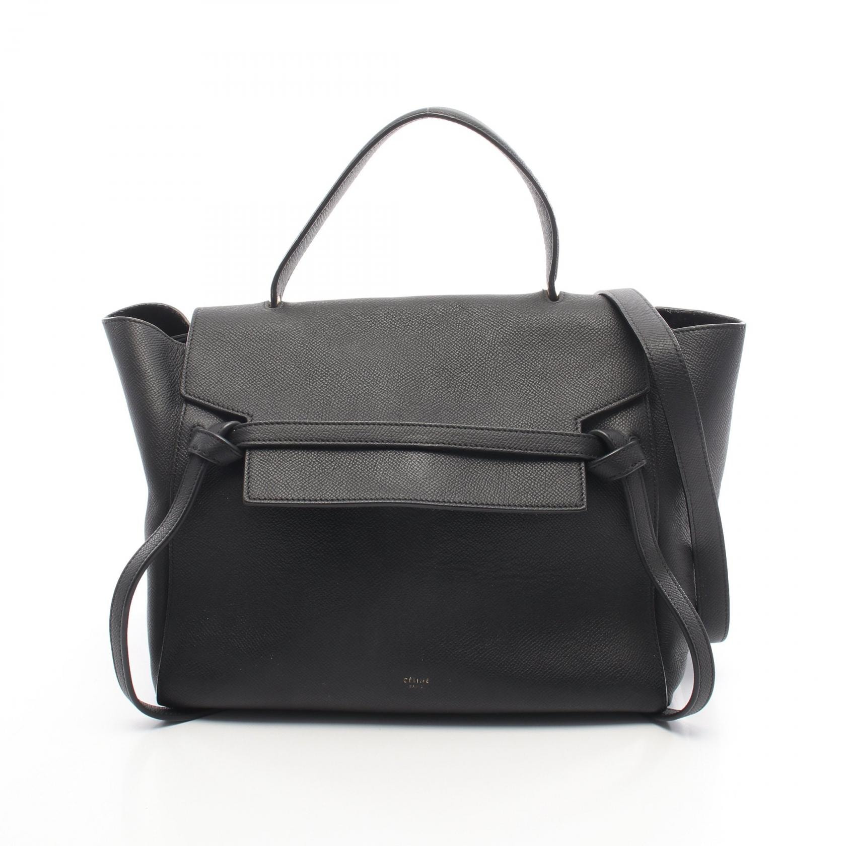 セリーヌ CELINE BELT BAG MINI ベルトバッグ ミニ ハンドバッグ バッグ レザー レディース ブラック系 176103 【中古】