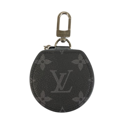 美品 LOUIS VUITTON ルイヴィトン モノグラムエクリプス エテュイ ブラック 黒 グレー PVC イヤホンケース AirPods ケース 601156 【中古】