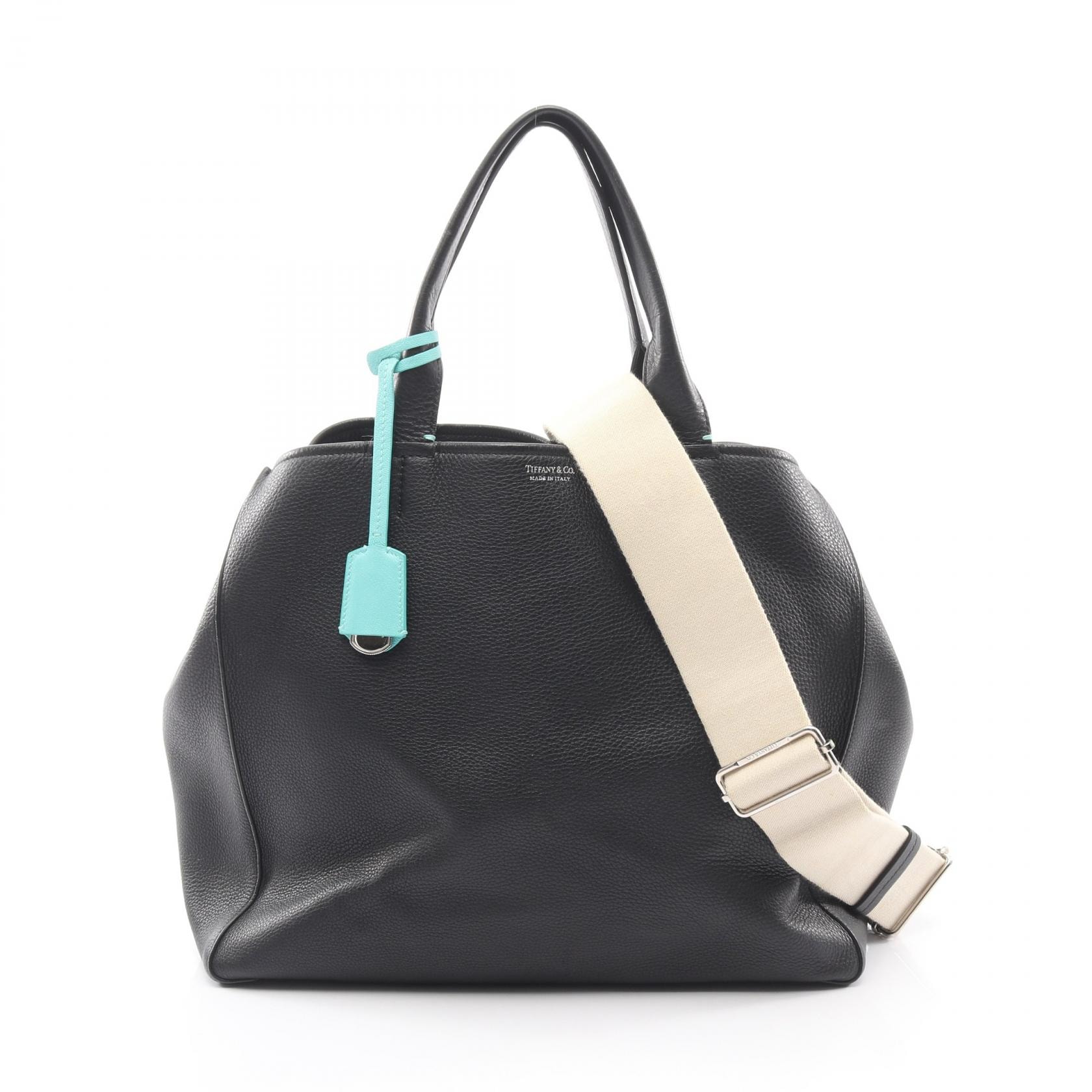 ティファニー TIFFANY&CO Women's Tote 2WAY トートバッグ バッグ レザー レディース ブラック系 【中古】