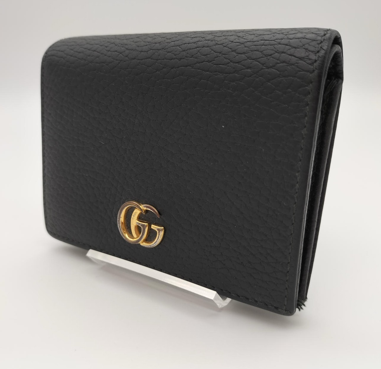GUCCI GG Marmont Leather Card Case Wallet "Black"