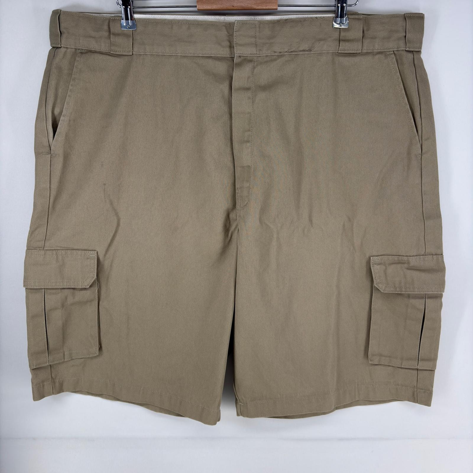 古着 ディッキーズ Dickies パンツ ハーフパンツ ショート ワンポイントロゴ カーゴ ジッパーフライ ワーク w44  ベージュ系 メンズ