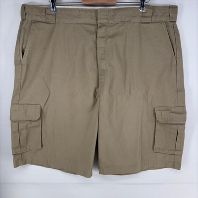 古着 ディッキーズ Dickies パンツ ハーフパンツ ショート ワンポイントロゴ カーゴ ジッパーフライ ワーク w44 ベージュ系 メンズ