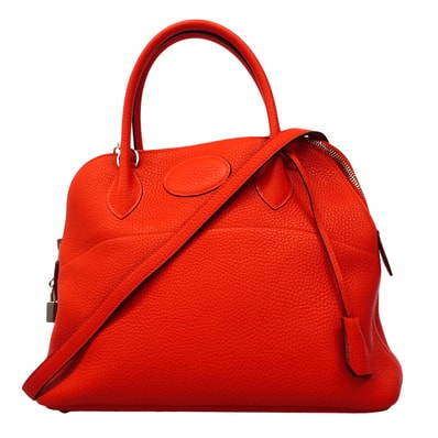 ★SALE【6fa1900】エルメス ハンドバッグ ボリード31 トリヨンクレマンス ルージュトマト シルバー金具 C刻印【中古】レディース