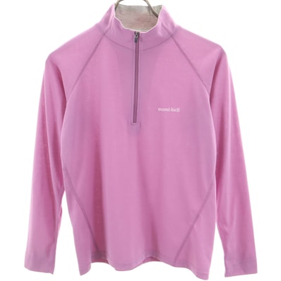 美品 mont-bell モンベル 長袖 WIC.ハーフジップ シャツ M パープル アウトドア