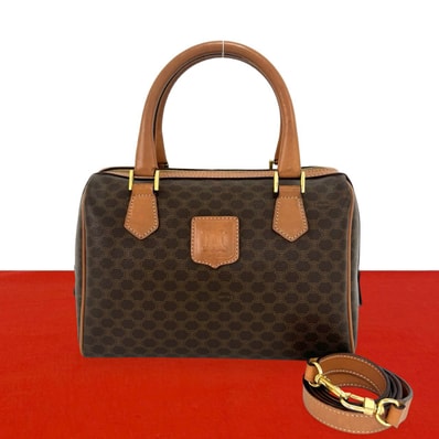 CELINE セリーヌ マカダム ブラゾン トリオンフ 柄 レザー PVC ショルダーバッグ ブラウン
30149