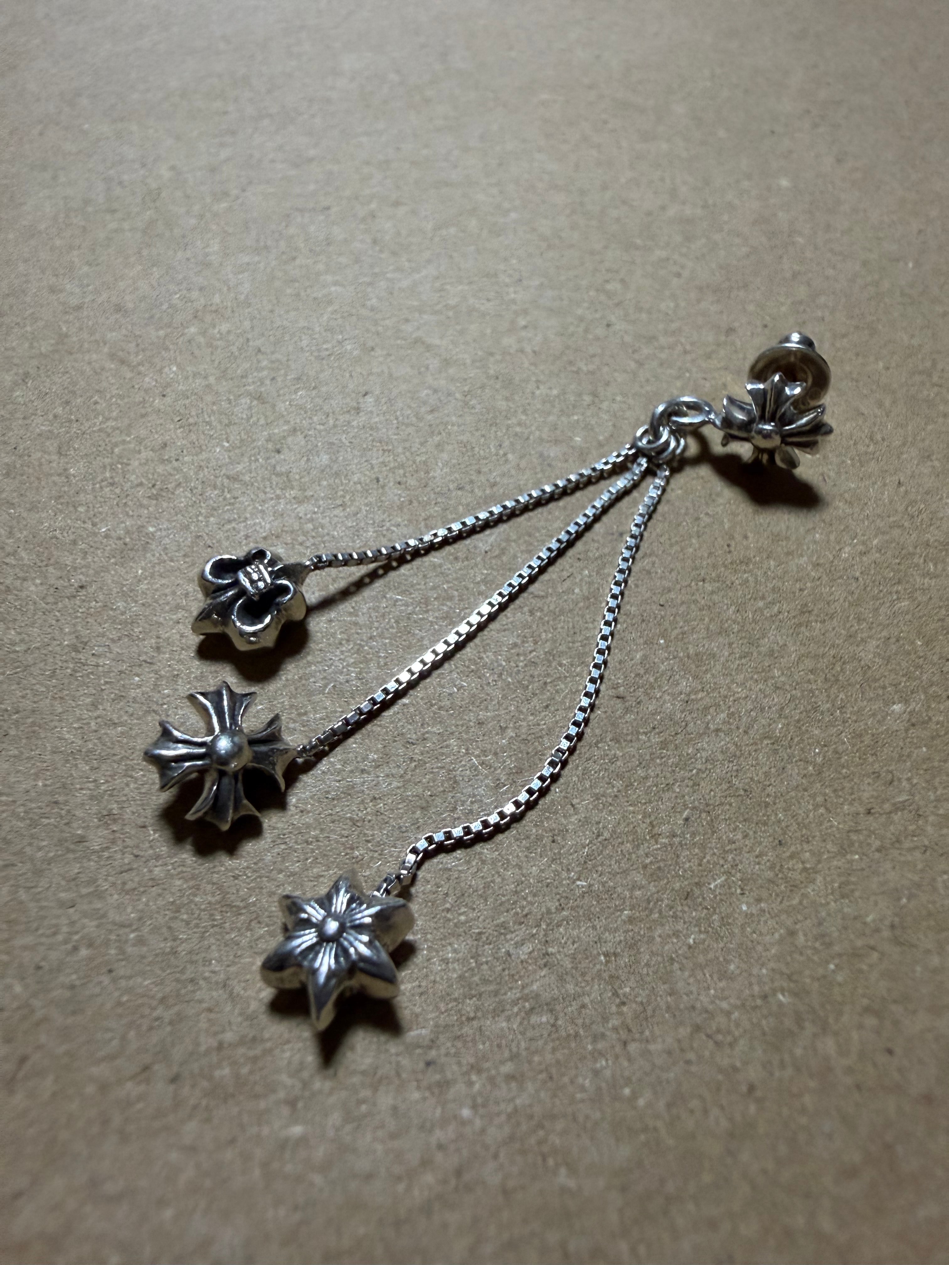 Chrome HEarts Jojo with 3 Charm Earrings (for right ear) "Silver"