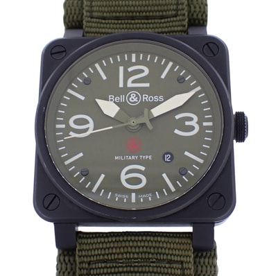 Bell&Ross ベル&ロス ミリタリー デイト BR03-92 カーキ メンズ 腕時計