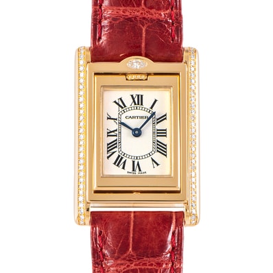 CARTIER カルティエ タンクバスキュラン ベゼルダイヤ WA202251【中古】