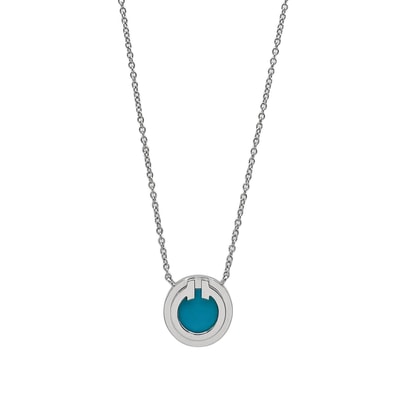 TIFFANY&Co. ティファニー Tサークル ネックレス
ペンダント K18WG ターコイズ シルバー レディース
【中古】