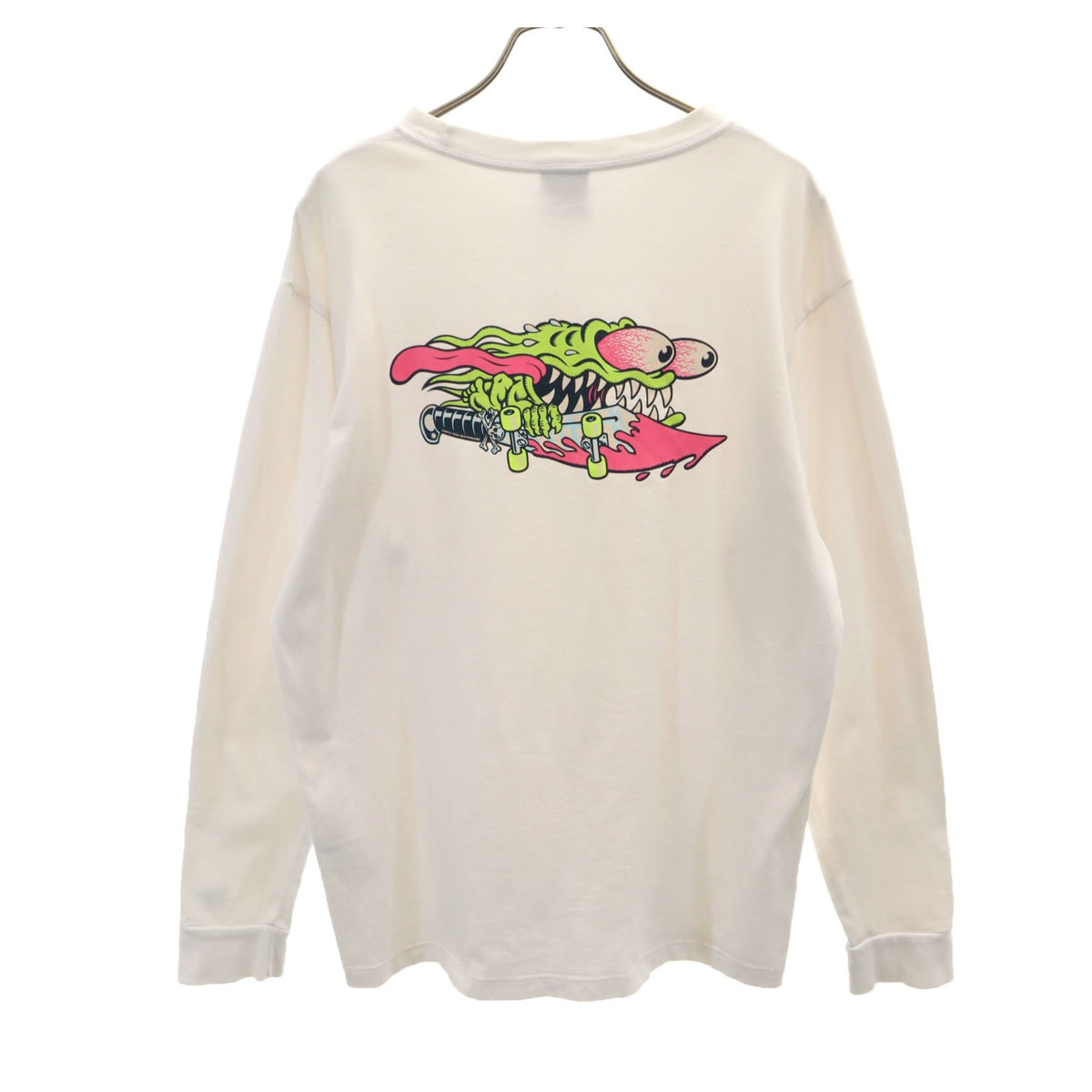 NEW ERA ニューエラ SANTA CRUZ サンタクルーズ コラボ バックプリント 長袖 Tシャツ L ホワイト ロンT