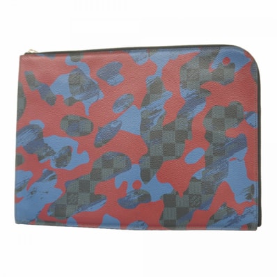 ★最終価格【6cd5123-k】ルイヴィトン クラッチバッグ ダミエ・コバルト カモフラージュ ポシェットジュール GM N63292 ネイビー レッド【中古】メンズ