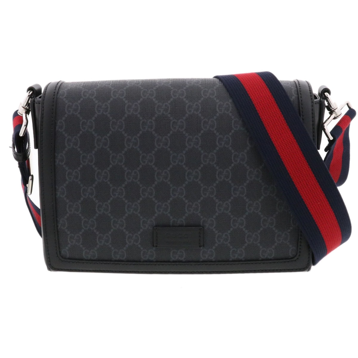 GUCCI グッチ GGスプリーム メッセンジャーバッグ ショルダーバッグ 771167 GGスプリームキャンバス ブラック グレー  メンズ【中古】