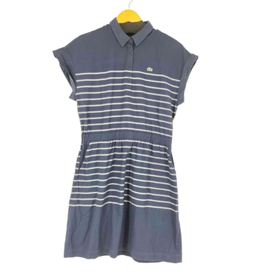 ロゴ刺繍 ボーダー シャツワンピース【1142648477901】