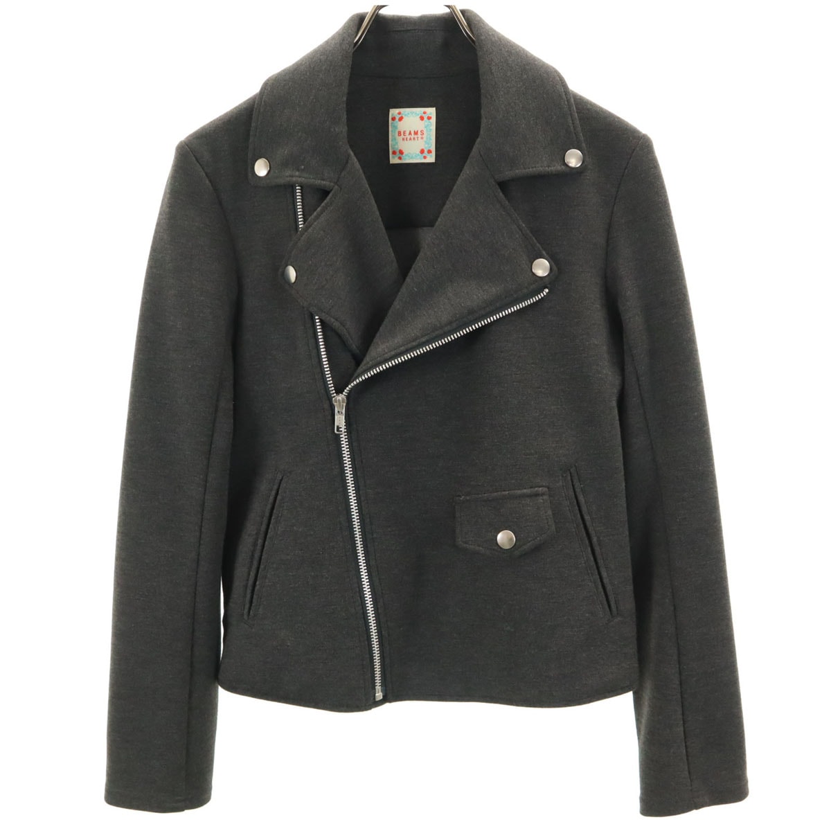 BEAMS HEART ビームスハート ダブルライダースジャケット チャコールグレー