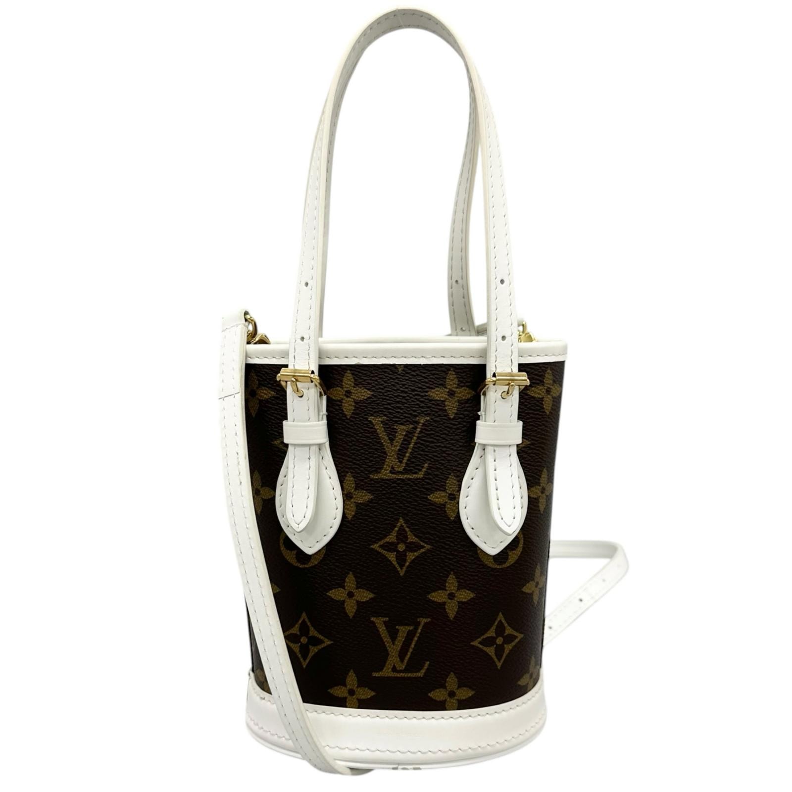 美品 LOUIS VUITTON ルイ・ヴィトン モノグラム ナノバケット M81489 ハンドバッグ モノグラムキャンバス ブラウン レディース 2way【中古】